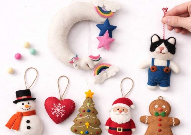 Wholesale handmade felt Christmas ornaments and decorations from Nepal Hillyarn