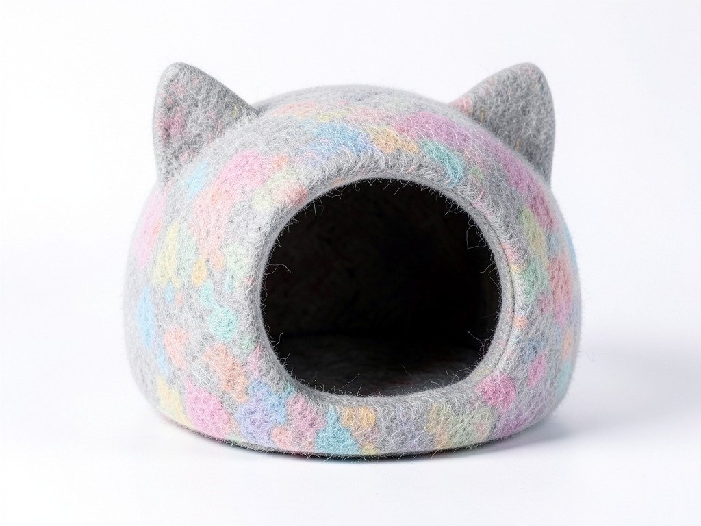 handmade felt cat caves