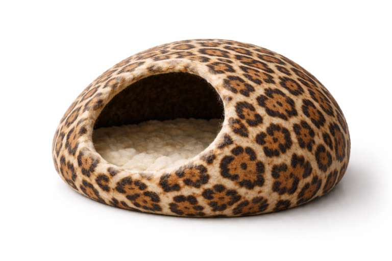 cozy leopard print cat cave jaguar design
