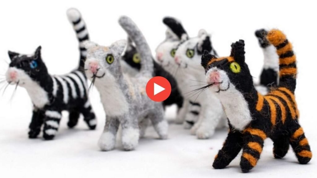 Handmade felt cat toys by Hillyarn women artisans - Watch process video