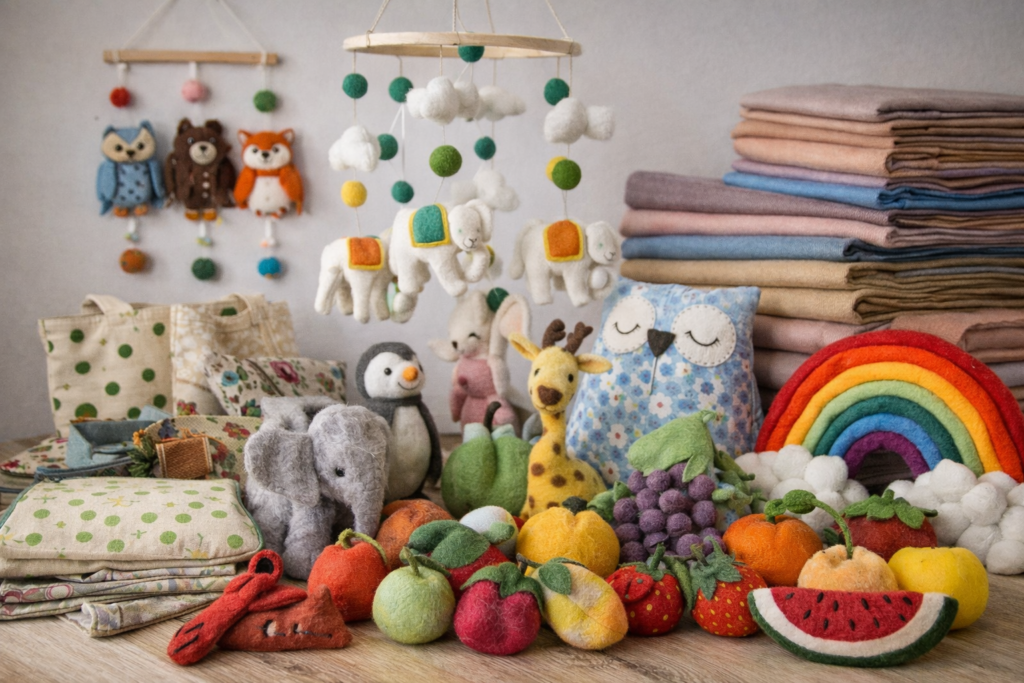 Handmade Nepalese felt toys and home decor products for wholesale