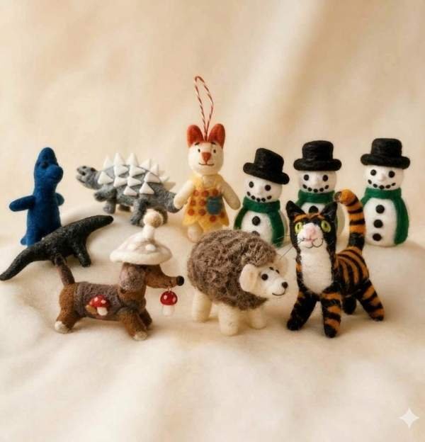 Handcrafted felt animal toys for kids wholesale.